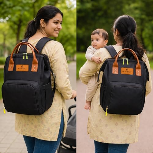 Motherly Budgetbee Baby Diaper Backpack for Mothers for Travel, Maternity Bag for Newborn Baby, Multiple Pocket Water Resistant Hospital Bag for Mom, Blac - Image 2