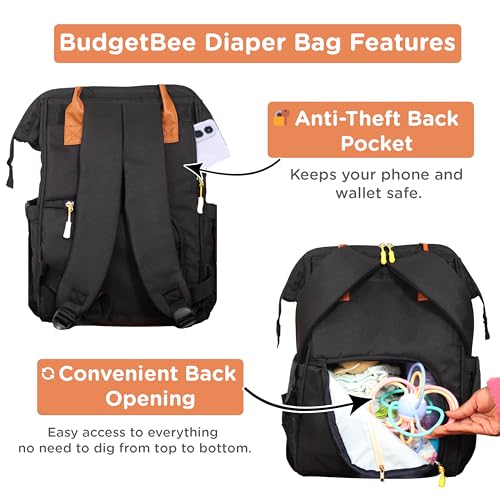 Motherly Budgetbee Baby Diaper Backpack for Mothers for Travel, Maternity Bag for Newborn Baby, Multiple Pocket Water Resistant Hospital Bag for Mom, Blac - Image 4
