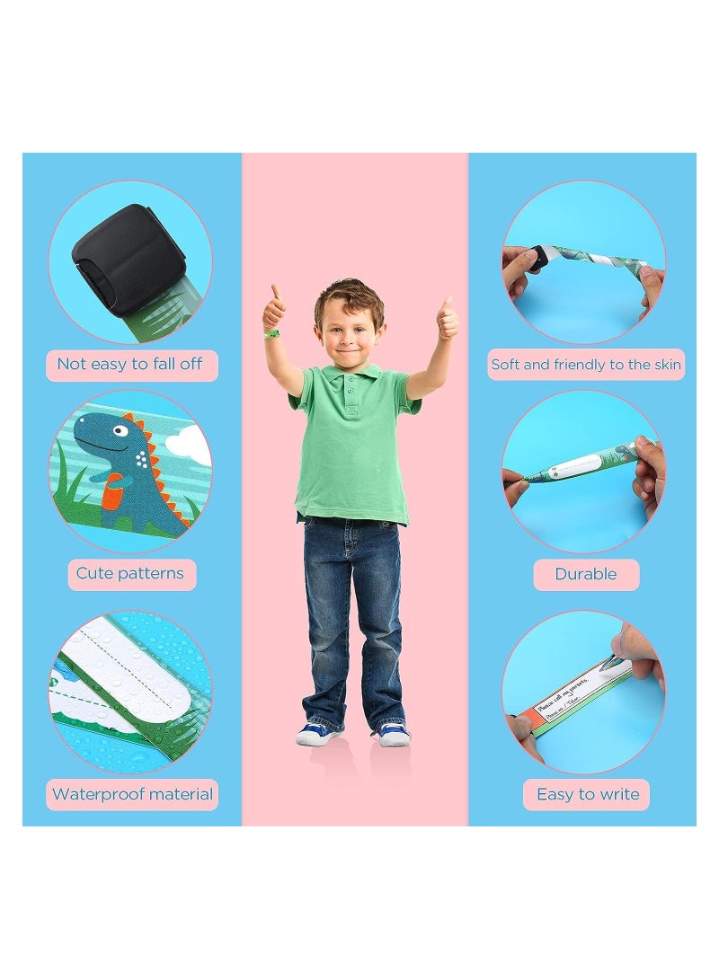 إكسفور أطفال مكافحة فقدان معرف السلامة سوار تحديد الهوية سوار قابل للتعديل للماء معرف الفرقة للبنين والبنات في الهواء الطلق حزام الطوارئ ( 20 قطعة ) - Image 4