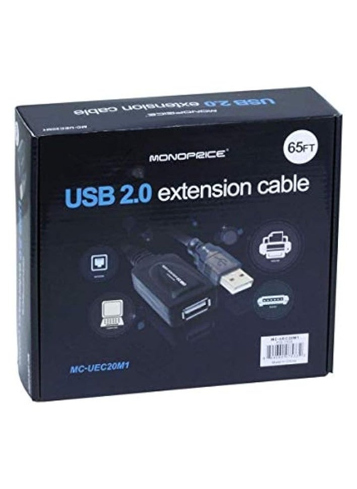 Monoprice 65Ft 20M Usb 2.0 A Male To A Female Active Extension/Repeater Cable For Playstation, Xbox, Kinenct, Oculus Vr, Usb Flash Drive, Card Reader, Hard Drive, Keyboard, Printer, Camera And More!  - Image 4