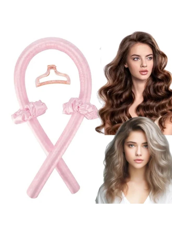 Generic maya accessories Silk Hair Curlers Heat-Free Automatic Foam Plus Steel Wire Lazy Curling Stick with Clip Featuring Sleep Wave Curls may vary color - Image 1
