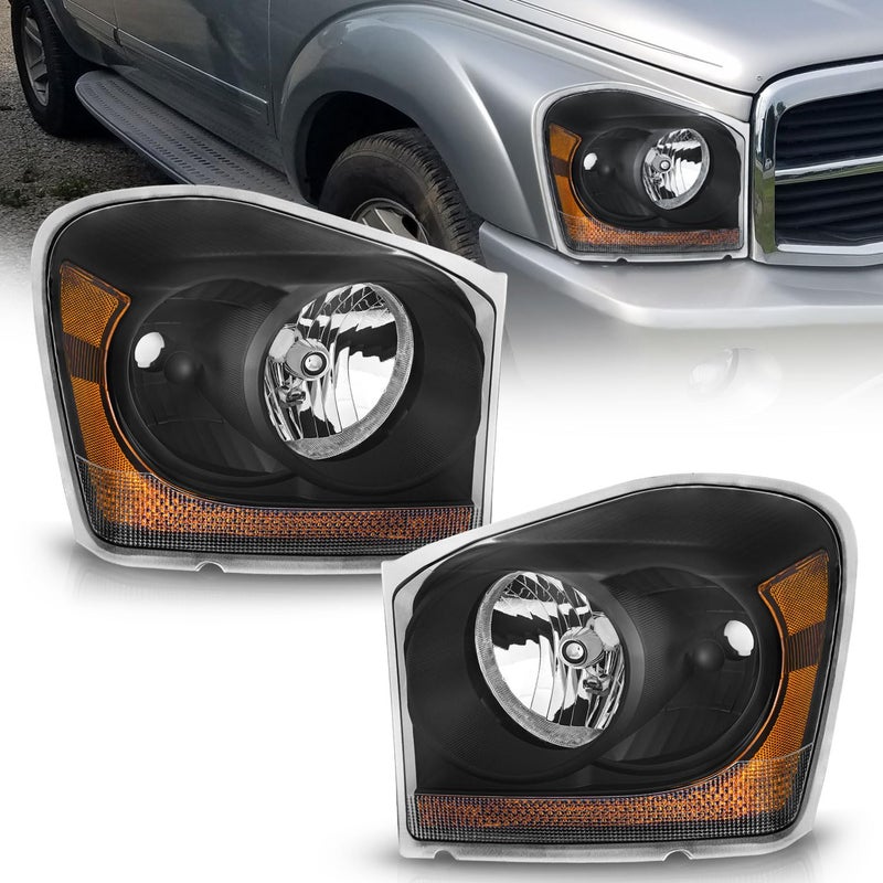 WEELMOTO Headlights for 20042005 Dodge Durango Headlight Assembly Pair Replacement for 0405 Durango Black Housing