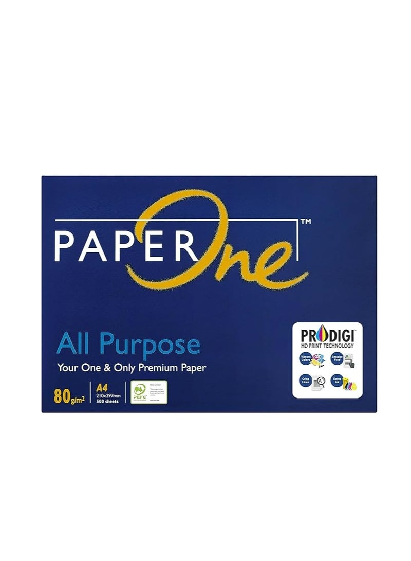 PaperOne ورق نسخ ممتاز متعدد الأغراض، 80 جرام لكل متر مربع، مقاس A4، رزمة 500 ورقة - Image 2