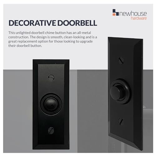 Newhouse Hardware Rectangular Recessed Wired Metal Doorbell Button in Black BT6BV, Rectangular Push Button for Doorbell Chime, Buzzer or Ringer, Door Bell Button Only, Buzzer Button with Beveled Edges - Image 4