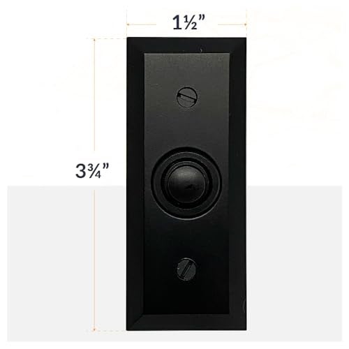 Newhouse Hardware Rectangular Recessed Wired Metal Doorbell Button in Black BT6BV, Rectangular Push Button for Doorbell Chime, Buzzer or Ringer, Door Bell Button Only, Buzzer Button with Beveled Edges - Image 2
