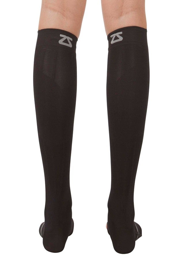 Zensah Ankle/Calf Compression Sleeves- Toeless Socks for Circulation, Swelling for Men and Women, Black, Large - Image 2