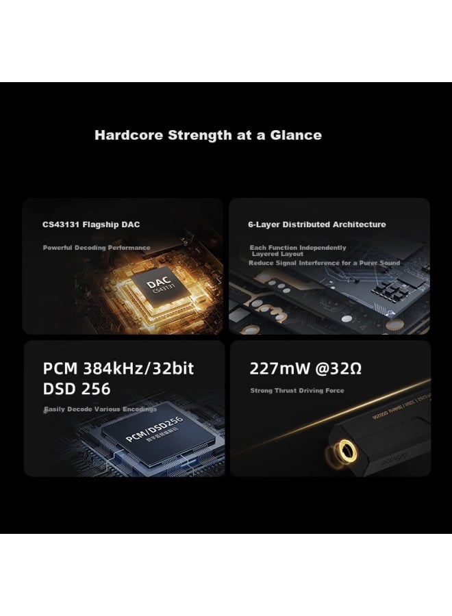 Meilan Hs1pro Hifi Decoding Earphone Amplifier, Small Tail, Three-level High-power Decoder, Dsd256 Hard Decoding, 43131 Dac Chip, App Adjustment, Type-c To 3.5 Adapter - Image 1