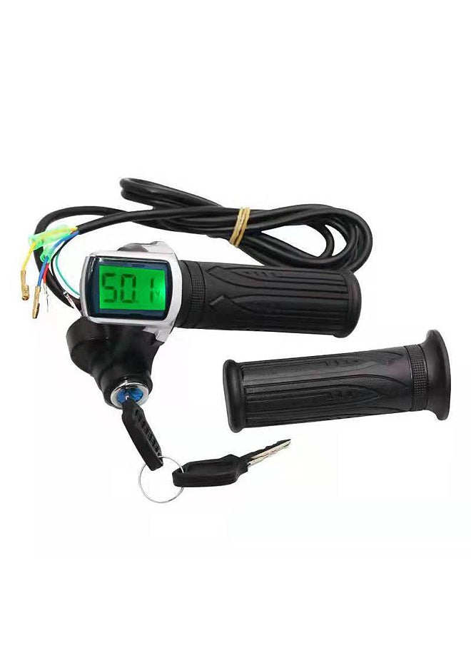 Generic - 24V/36V/48V Electric Bike Twist Grip Throttle with LCD Battery Display Electric Bicycle Throttle Grip with Power Indicator - Image 1