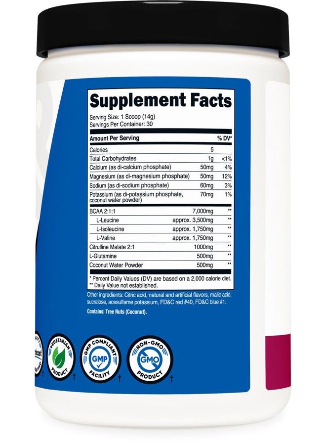 Nutricost BCAA + Hydration Powder (BlackBerry Plum) 30 Servings - Branched Chain Amino Acids with Hydration Complex - Gluten-Free, Non-GMO - Image 5