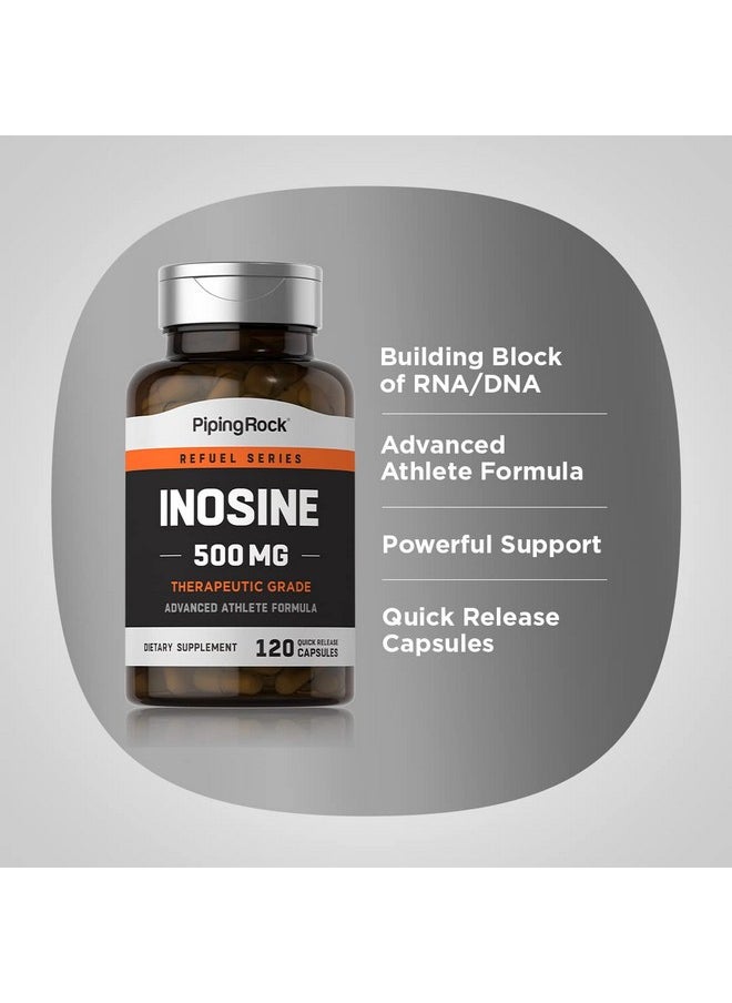 Piping Rock - Inosine 500Mg ; 120 Capsules ; Advanced Athlete Formula ; Therapeutic Grade ; Inositol ; Nongmo Gluten Free Supplement - Image 1