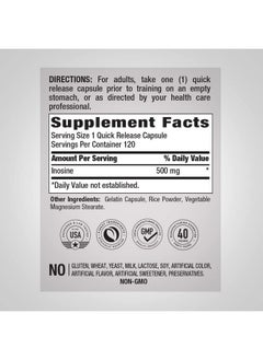 Piping Rock Inosine 500Mg ; 120 Capsules ; Advanced Athlete Formula ; Therapeutic Grade ; Inositol ; Nongmo Gluten Free Supplement  - Image 3