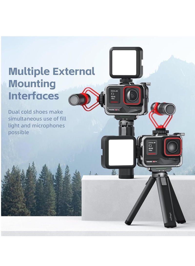 Metal Frame Iron Case with Silicone Lens Cover Insta360 ACE PRO Camera Screen Protector, Camera Accessory Kit, Tempered Glass Cover - Image 2