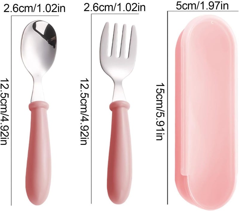 Kids Eating Utensils - Dishwasher Safe Cutlery with Case | Metal Kids Utensils - for Home School Lunch Travel Dining Outdoor Eating Feeding Daycare Kitchen Camping Picnic - Image 5