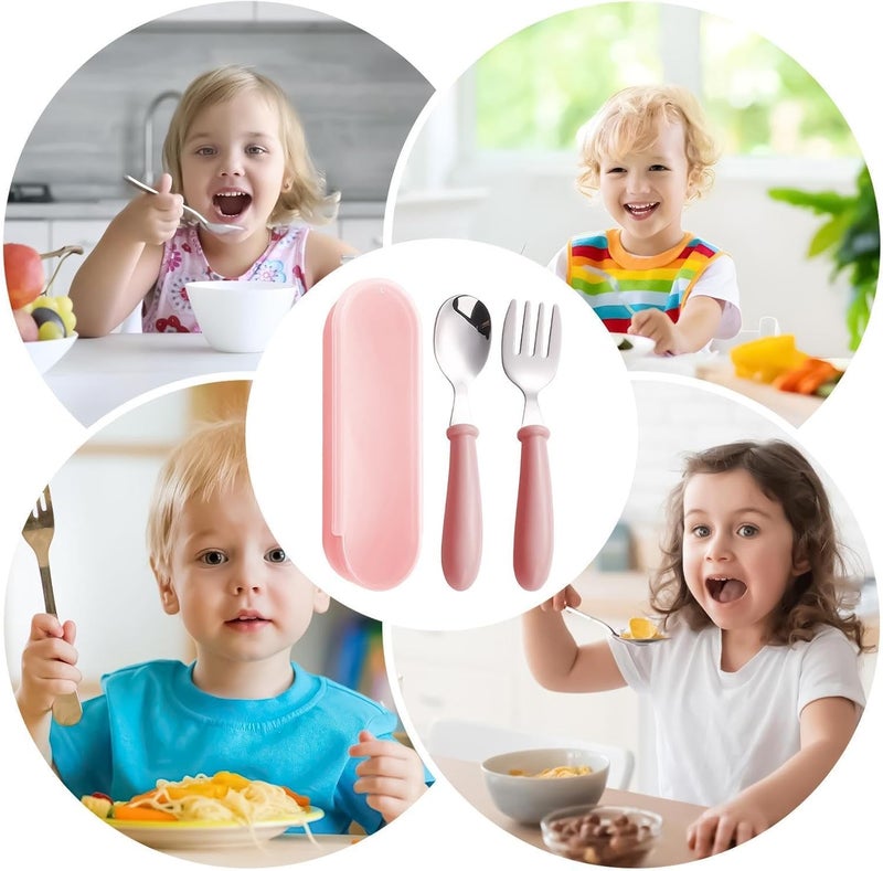 Kids Eating Utensils - Dishwasher Safe Cutlery with Case | Metal Kids Utensils - for Home School Lunch Travel Dining Outdoor Eating Feeding Daycare Kitchen Camping Picnic - Image 4