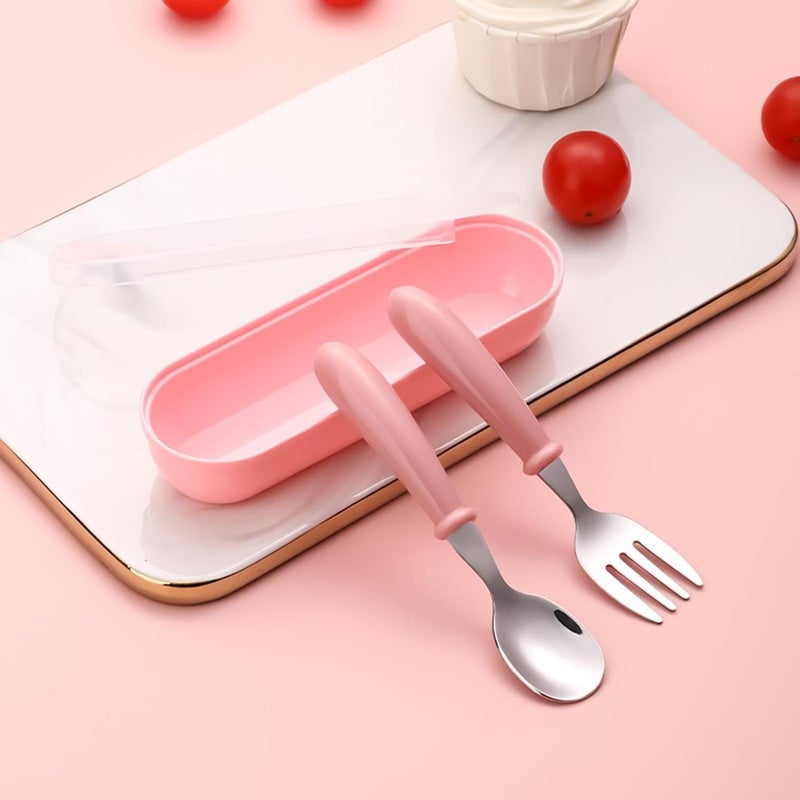 Kids Eating Utensils - Dishwasher Safe Cutlery with Case | Metal Kids Utensils - for Home School Lunch Travel Dining Outdoor Eating Feeding Daycare Kitchen Camping Picnic - Image 3