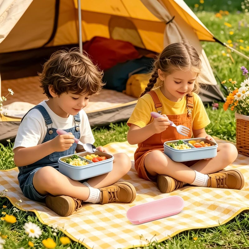Kids Eating Utensils - Dishwasher Safe Cutlery with Case | Metal Kids Utensils - for Home School Lunch Travel Dining Outdoor Eating Feeding Daycare Kitchen Camping Picnic - Image 2
