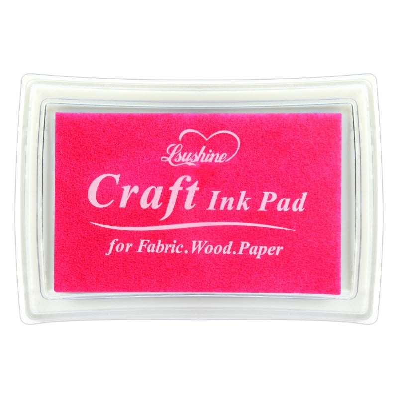 Lsushine Craft Ink Pad for Rubber Stamps Paper Wooden Fabric Scrapbooking NonToxic Finger Ink Pads for Kids Pink - Image 3