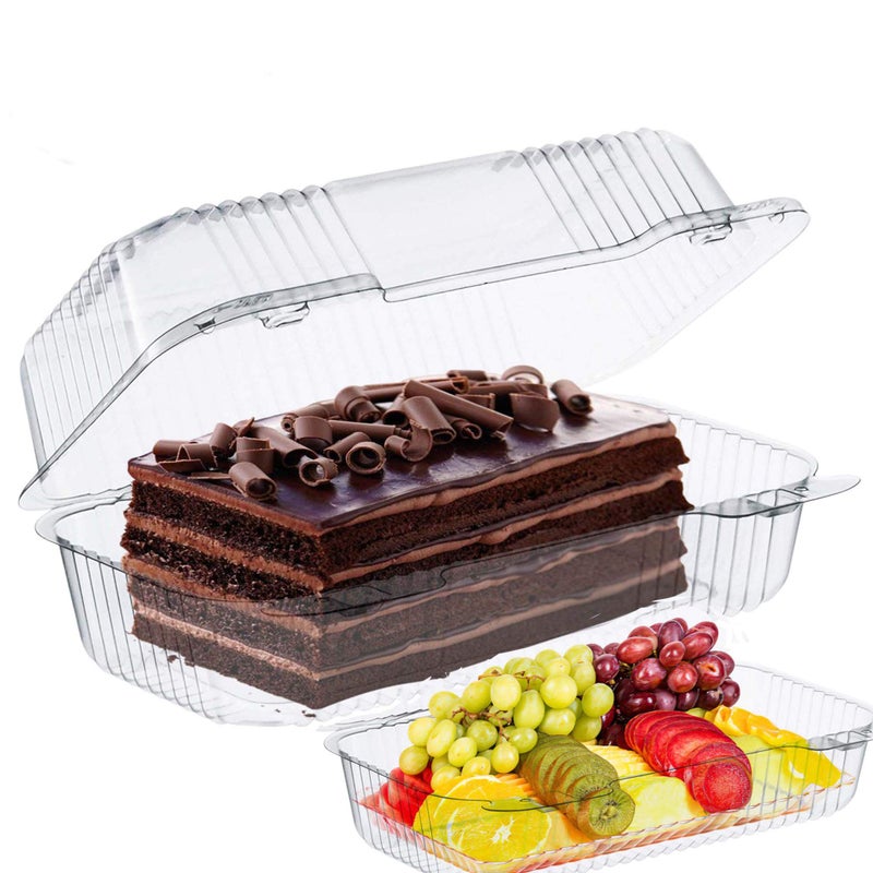 Pizety Bakers Pantry Cake Roll Container واضحة غطاء مفصلي يمكن التخلص منه 9 "" × 5 رائعة لملفات تعريف الارتباط العميقة في الحاويات البلاستيكية التي يمكن التخلص منها بملفات تعريف الارتباط بوكي. - Image 1