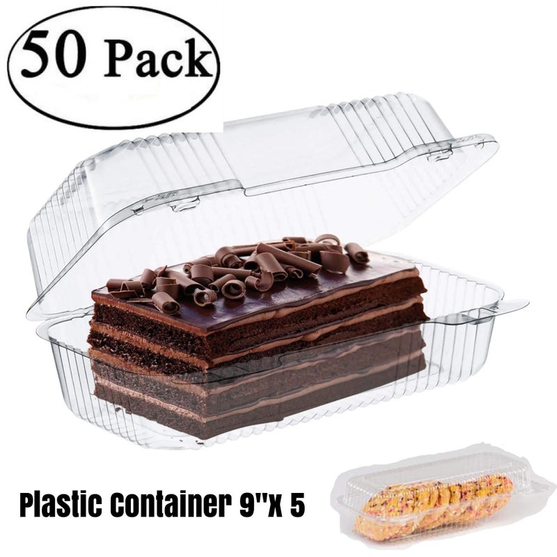 Pizety Bakers Pantry Cake Roll Container واضحة غطاء مفصلي يمكن التخلص منه 9 "" × 5 رائعة لملفات تعريف الارتباط العميقة في الحاويات البلاستيكية التي يمكن التخلص منها بملفات تعريف الارتباط بوكي. - Image 2