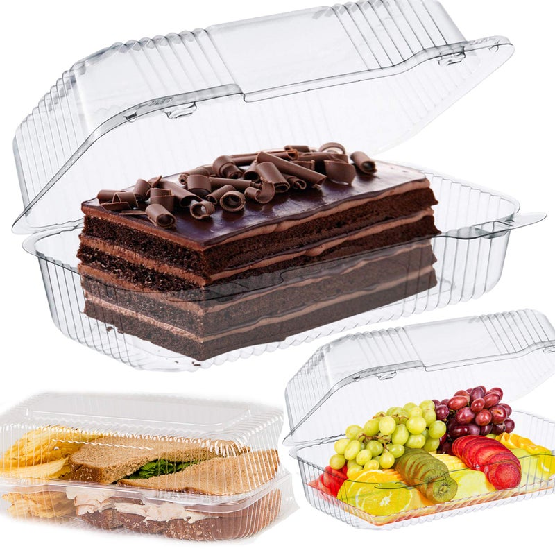 Pizety Bakers Pantry Cake Roll Container واضحة غطاء مفصلي يمكن التخلص منه 9 "" × 5 رائعة لملفات تعريف الارتباط العميقة في الحاويات البلاستيكية التي يمكن التخلص منها بملفات تعريف الارتباط بوكي. - Image 4