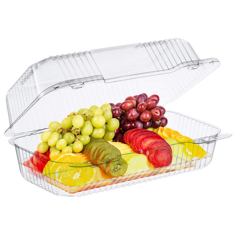 Pizety Bakers Pantry Cake Roll Container واضحة غطاء مفصلي يمكن التخلص منه 9 "" × 5 رائعة لملفات تعريف الارتباط العميقة في الحاويات البلاستيكية التي يمكن التخلص منها بملفات تعريف الارتباط بوكي. - Image 3