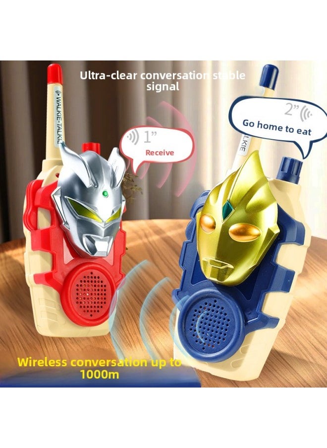Generic - Selo Ultraman Men's Cool Walkie-talkie Outdoor Toy Parent-Child Interaction Birthday Gift-Color:[blue Pair] Ultraman Tiga Intercom-Specifications:Bring Your Own Batteries In Bags - Image 1
