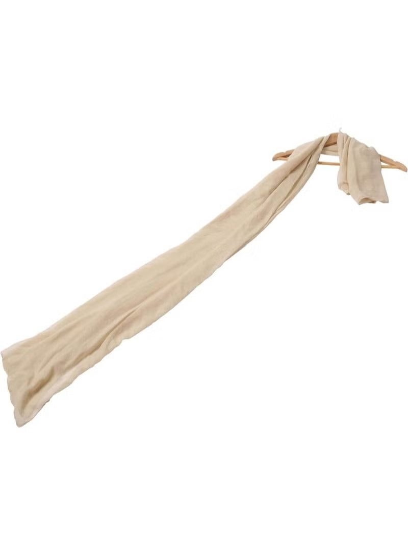 Lightweight Soft Cotton Scarf for Women, Fashion Solid Wrap Shawl, Versatile Accessory for All Seasons (Beige) - Image 4