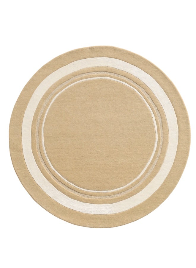 Ramsha Handmade rug round beige and white bedroom rug, living room HTWV-120 - Image 1