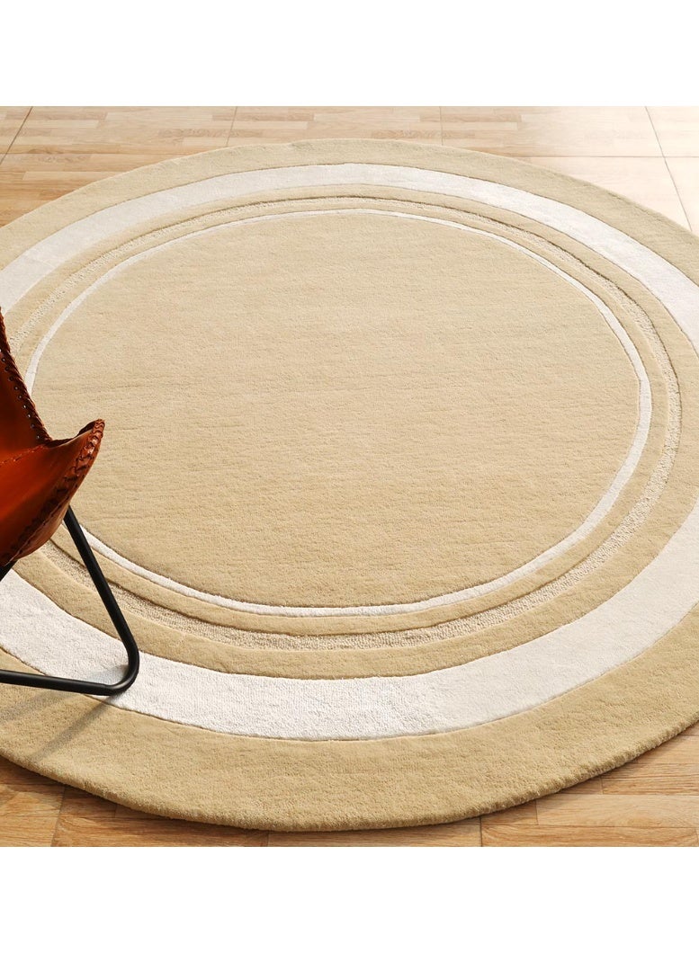 Ramsha Handmade rug round beige and white bedroom rug, living room HTWV-120 - Image 3