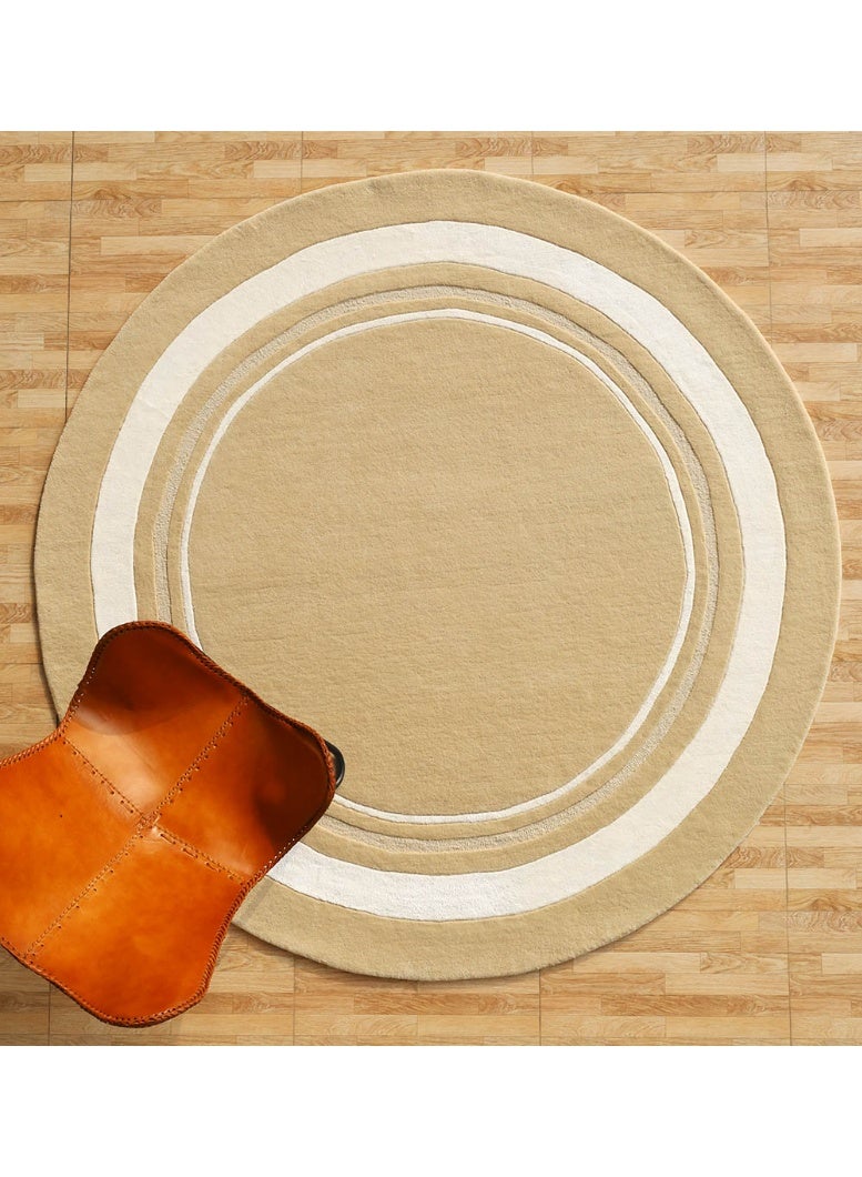 Ramsha Handmade rug round beige and white bedroom rug, living room HTWV-120 - Image 4