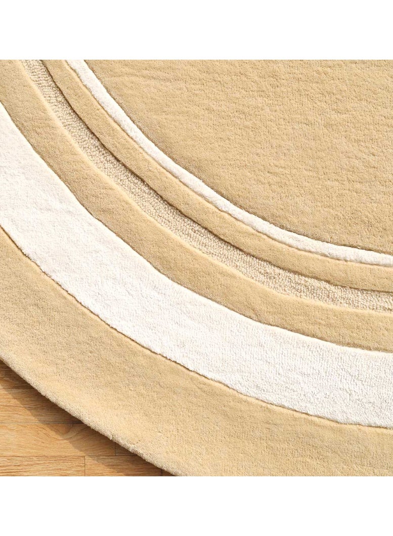 Ramsha Handmade rug round beige and white bedroom rug, living room HTWV-120 - Image 5