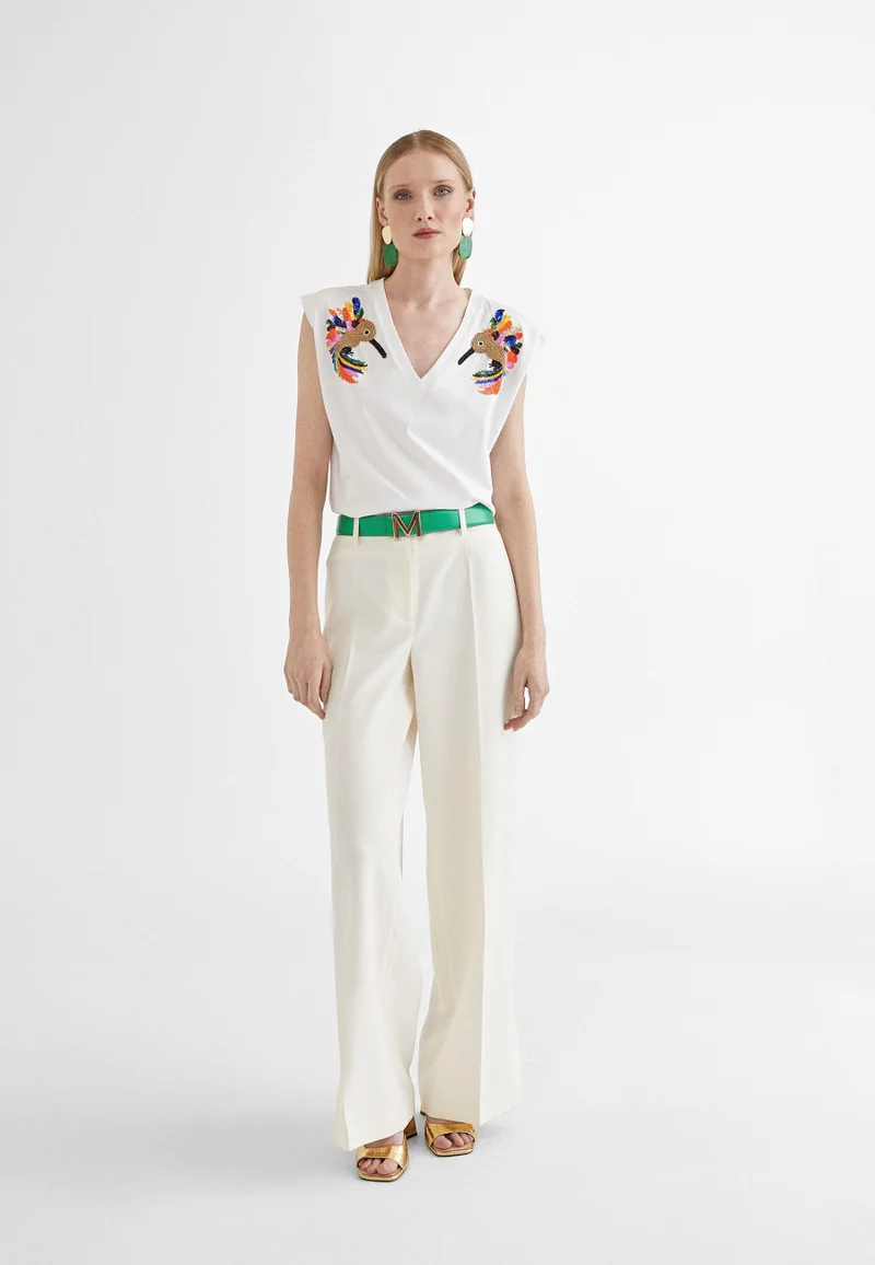Lola Casademunt T-shirt with multicoloured embroidery