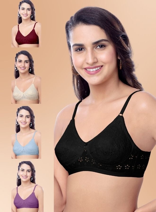 Brida Women's Cotton Minimizer Saree Bra (Italia) & High-Waisted Pure Cotton Panties Set (Marvel )-Colours & Print May Vary - Image 5