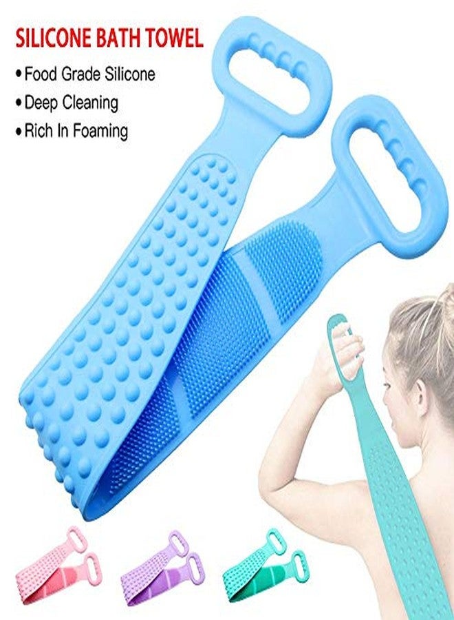 Geocell Silicone Body Back Scrubber Size 71x10cm, Double Side Bathing Brush for Skin Deep Cleaning, Dead Skin Removal Exfoliating Belt Easy to Clean, Lathers Well for Men & Women (Multicolor) - Image 5