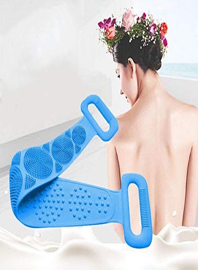 Geocell Silicone Body Back Scrubber Size 71x10cm, Double Side Bathing Brush for Skin Deep Cleaning, Dead Skin Removal Exfoliating Belt Easy to Clean, Lathers Well for Men & Women (Multicolor) - Image 4