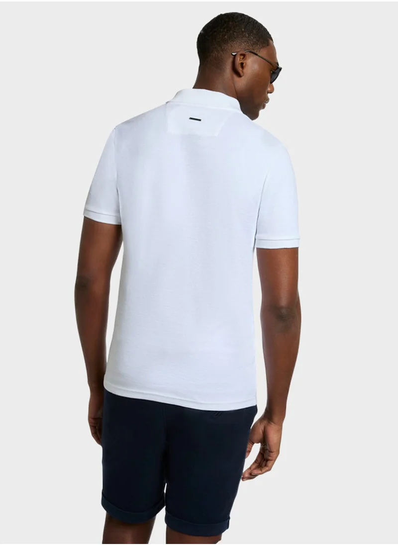 NAUTICA Men's White Short Sleeve Zip Polo Shirt, Stylish Lightweight Knit for Sophisticated Summer Style