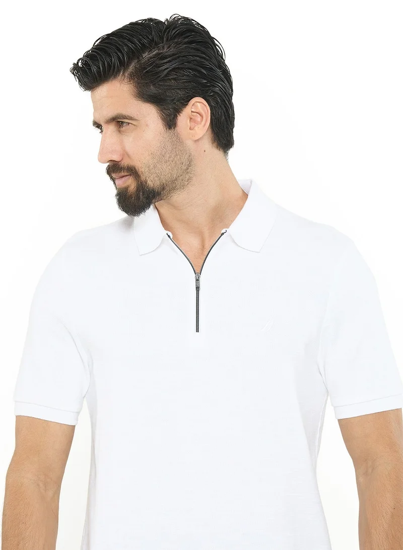 NAUTICA white Slim Fit Premium Cotton Logo Polo Shirt for Men | Best Price UAE