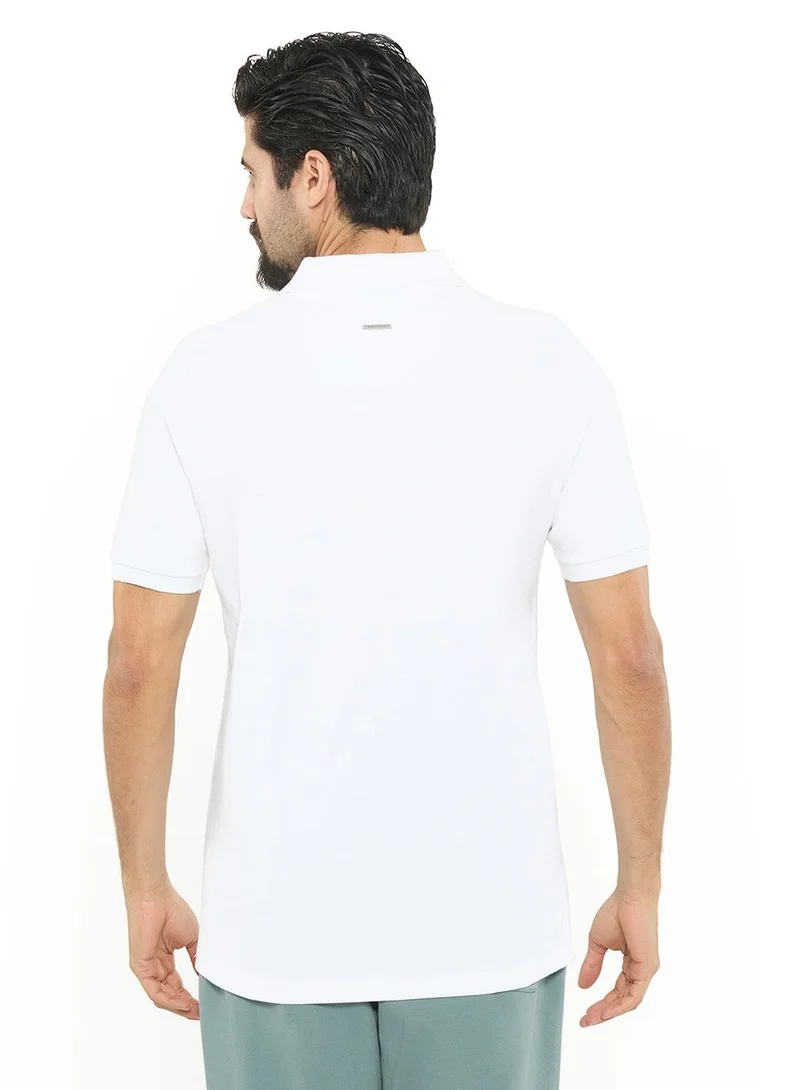 NAUTICA white Slim Fit Premium Cotton Logo Polo Shirt for Men | Best Price UAE