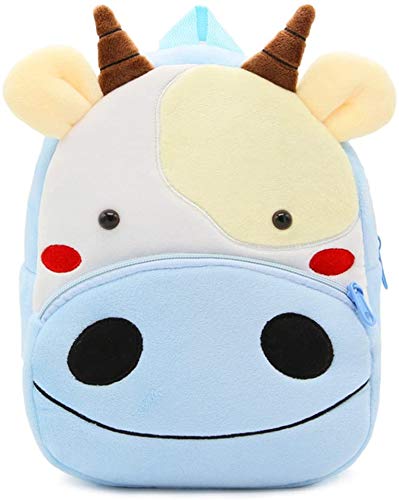 blue tree New Kid's Cute Plush Animal Cartoon Mini Travel Embroidery Backpack,1-6 Years (Cow-Ch Elephant) - Image 2