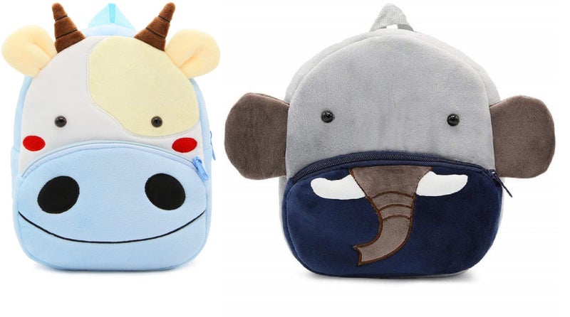 blue tree New Kid's Cute Plush Animal Cartoon Mini Travel Embroidery Backpack,1-6 Years (Cow-Ch Elephant) - Image 1