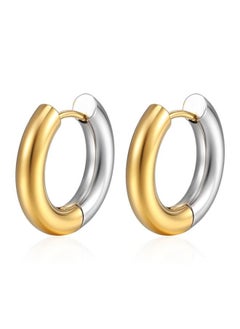 نيبمينينت Style Titanium Steel Earrings Simple Fashion Unisex Gold Round Ring Between Stainless 