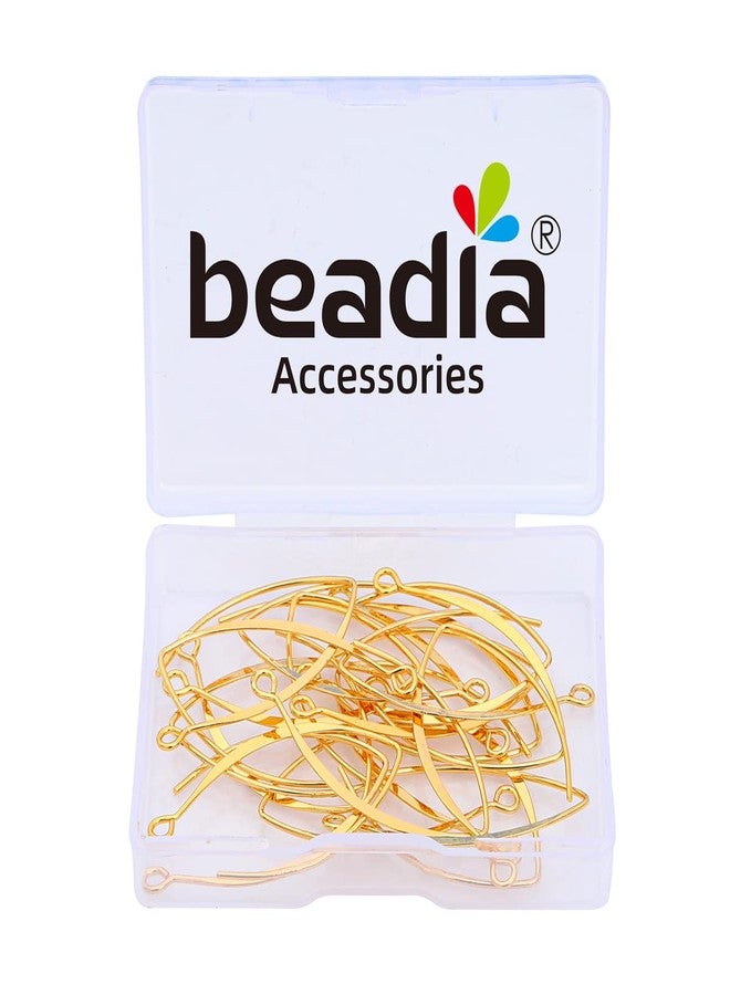 خرز خطافات أقراط مطلية بالذهب عيار 18 قيراط من BEADIA على شكل حرف U، مقاس 15 × 38 مم، 20 قطعة، لمستلزمات صناعة المجوهرات - Image 4
