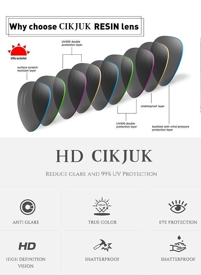 CIKJUK Retro Aviator Sunglasses Men Women Premium Luxury Sunglass Trendy Men's Women's Sun Glasses Mens 70s Tinted Sun Glas UV400 Protection Shades Black - Image 5