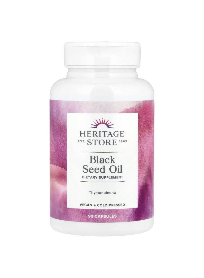 Heritage Store متجر التراث، زيت الحبة السوداء، 1,300 ملغ، 90 كبسولة (650 ملغ لكل كبسولة) - Image 1