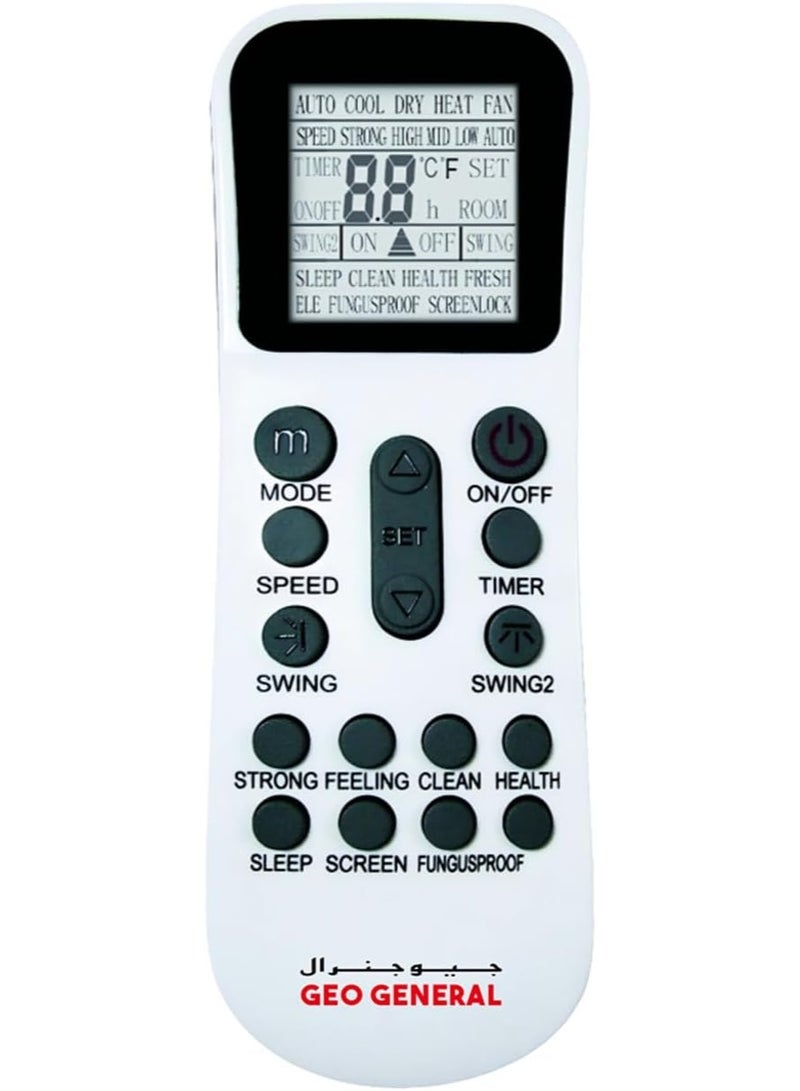 GEO GENERAL Split AC, GOG-3636T3RXI 36000 BTU 2.5.0 Ton Capacity Air Conditioner, Energy Efficiency Rating  1 Star, Refrigerant R410, Digital Display, Energy Efficient, Rotary Compressor, Remote Control, 4 Way Swing, Compressor Type, R410 Rotary - Image 3