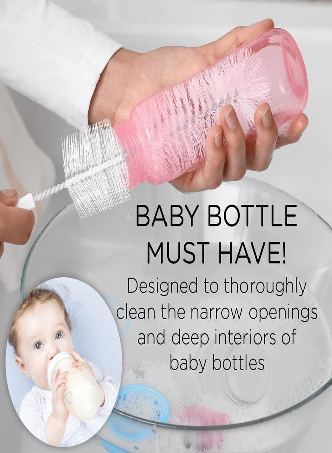 Lola Products Bottle Brush Cleaner, Durable Fiber Bristles Around Twisted Wire with Gripper Handle & Storage Hang Hole, Dishwasher Safe, 2 Pack - Image 2