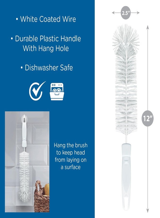Lola Products Bottle Brush Cleaner, Durable Fiber Bristles Around Twisted Wire with Gripper Handle & Storage Hang Hole, Dishwasher Safe, 2 Pack - Image 5