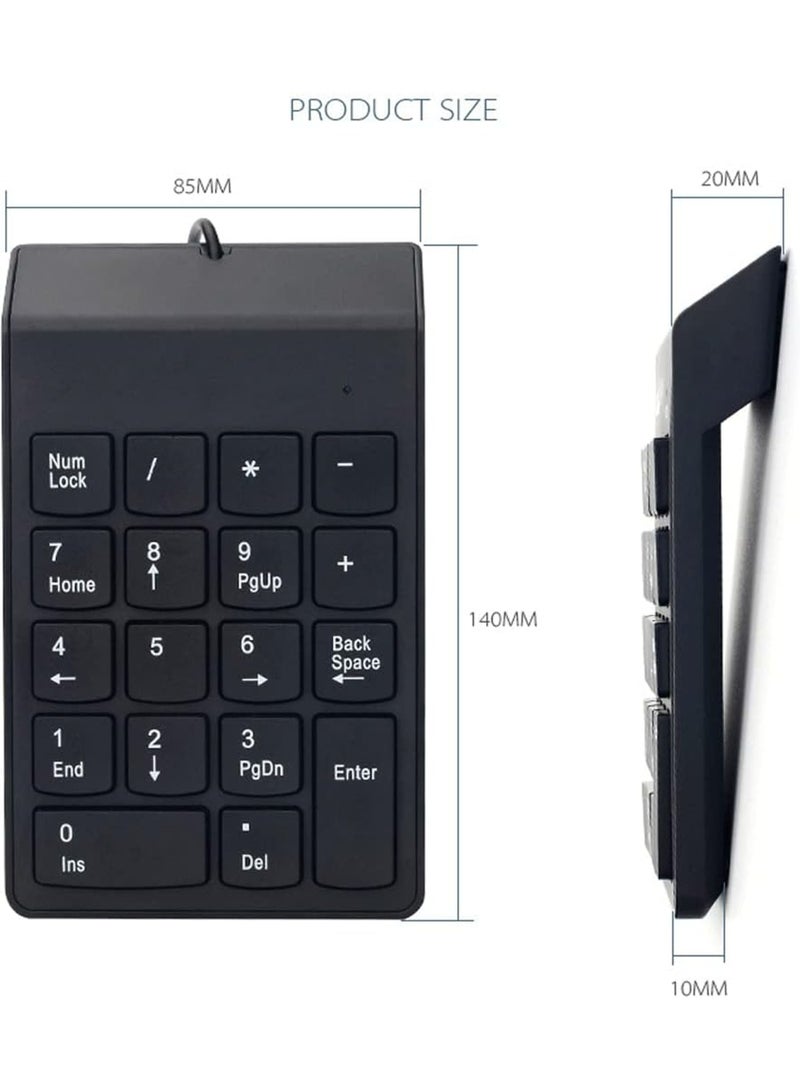 Numeric Keyboard, Mini Numeric Keyboard, USB Numeric Keyboard, Suitable For Laptop Desktop Laptop Tax Number Calculation Office Business Trip. - Image 2