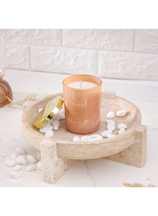 دانوب هوم شموع دانوب هوم أماره زجاج أومبر - . سم بتصميم أصفر أومبر أنيق للعطور المنزلية والديكور مثالية لغرف المعيشة وغرف النوم ومساحات تناول الطعام إكسسوارات منزلية ديكورية - Image 2