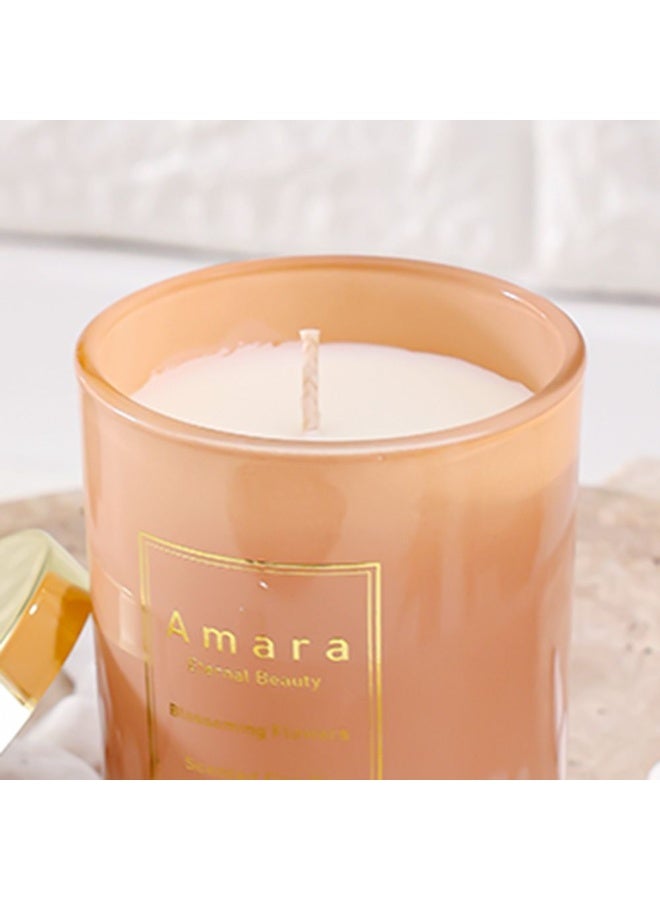 دانوب هوم شموع دانوب هوم أماره زجاج أومبر - . سم بتصميم أصفر أومبر أنيق للعطور المنزلية والديكور مثالية لغرف المعيشة وغرف النوم ومساحات تناول الطعام إكسسوارات منزلية ديكورية - Image 3